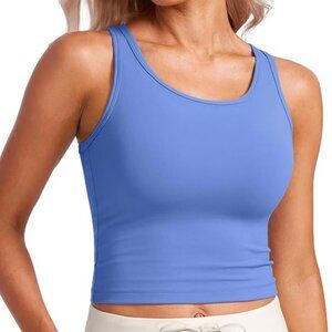 CRZ YOGA Womens Butterluxe Double Lined Workout Tank Tops Scoop Neck Racerback